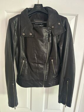 Mackage Black Leather Motorcycle Jacket